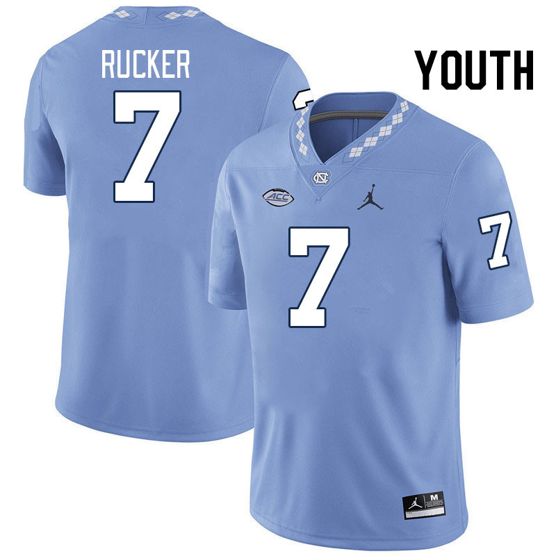 Youth #7 Kaimon Rucker North Carolina Tar Heels College Football Jerseys Stitched-Carolina Blue